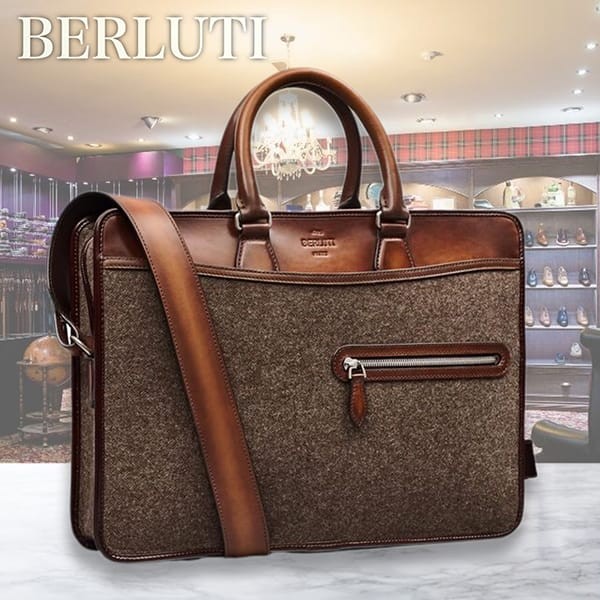 BERLUTI 新ロゴ なれ アンジュール ビジネスバッグ 内側カリグラフィ