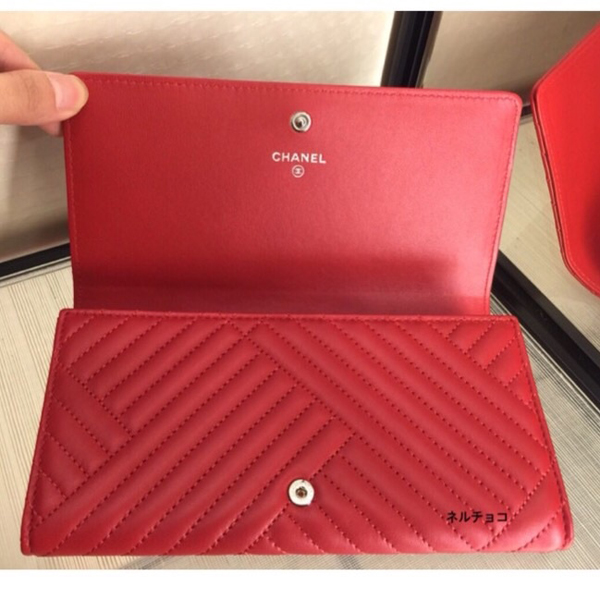 CHANEL シャネル レッド 赤 長財布 キルティング 【公式通販】